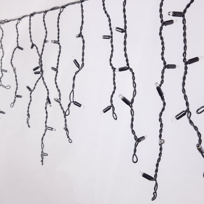 IJspegelverlichting koppelbaar | vanaf 3 meter | 114 LEDs | warm wit met twinkel | rubber