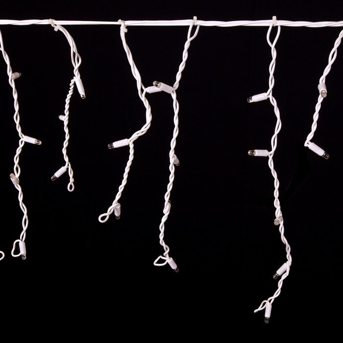 IJspegelverlichting koppelbaar | vanaf 3 meter | 114 LEDs | warm wit | wit snoer | rubber