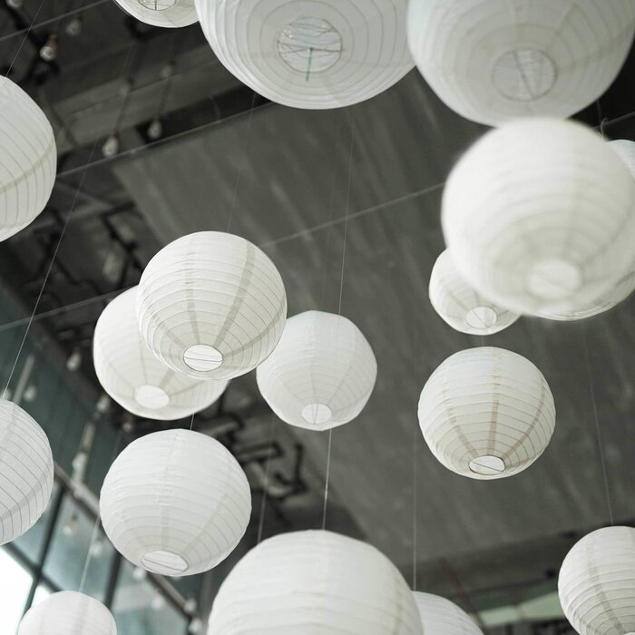 White nylon lantern for outdoor, Ø25cm - Copy - Copy - Copy