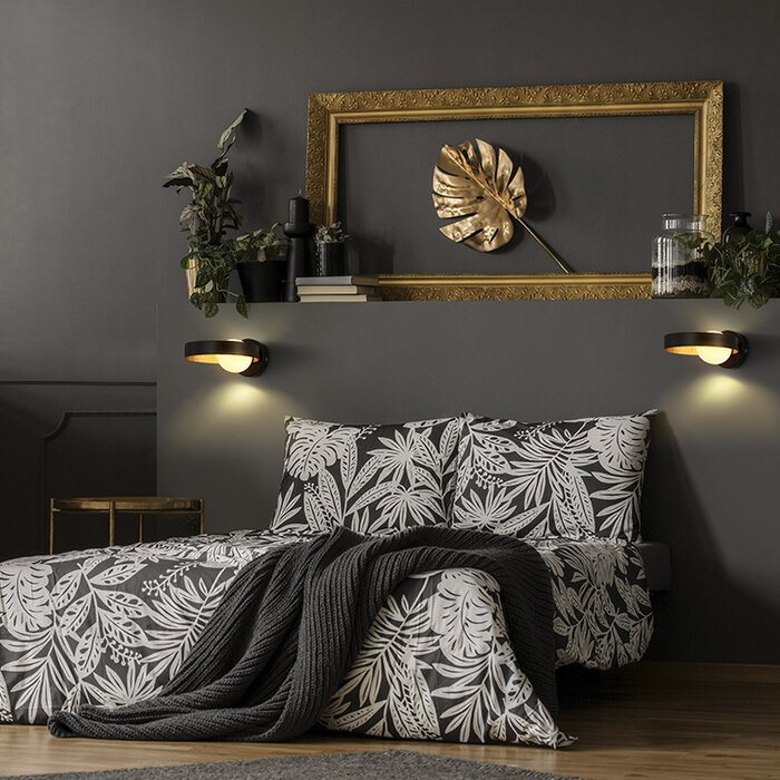 Wall light Carlos - black with gold