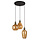 Design hanglamp Verona met amber glas, 3-lichts