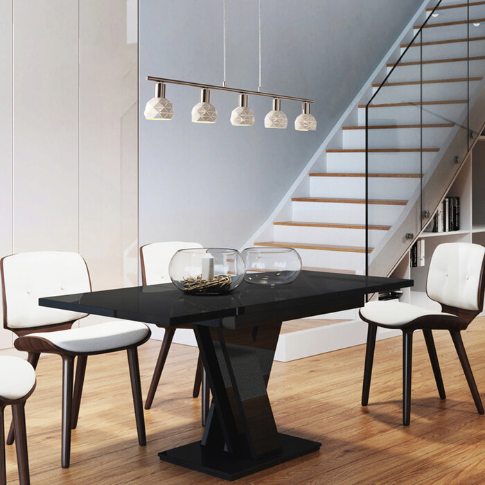 Moderne hanglamp met 5 lampen wit - Alabaster