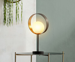 Tafellamp Carlie - zwart met bladgoud