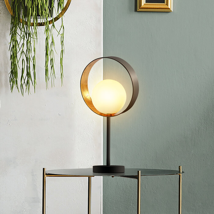 Tafellamp Carlie - zwart met bladgoud