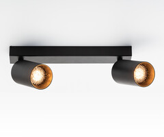 Moderne plafondlamp zwart met goud - Nia