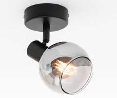 Plafondlamp met smoke glas, 1-lichts - Dallas