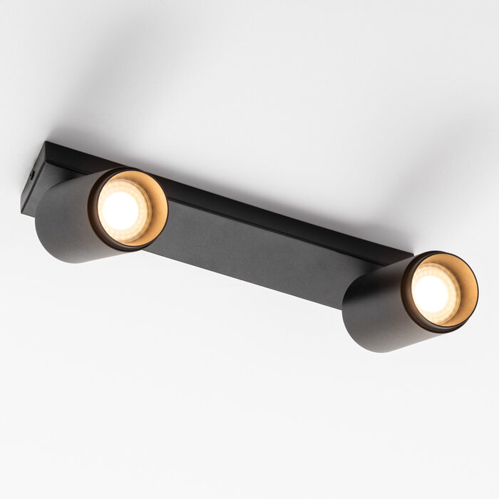 Moderne mat zwarte plafondlamp - Dan