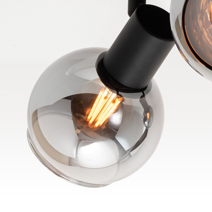 Plafondlamp met smoke glas, 3-lichts - Orlando