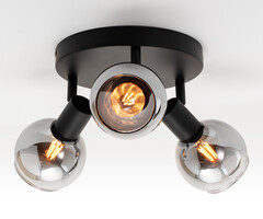 Plafondlamp met smoke glas, 3-lichts - Orlando