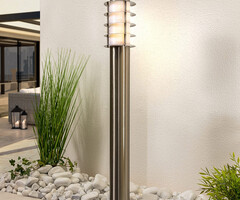 Staande RVS buitenlamp Silvio, 80 cm