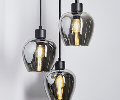 Design pendant lamp with smoke glass 3-light - Kansas
