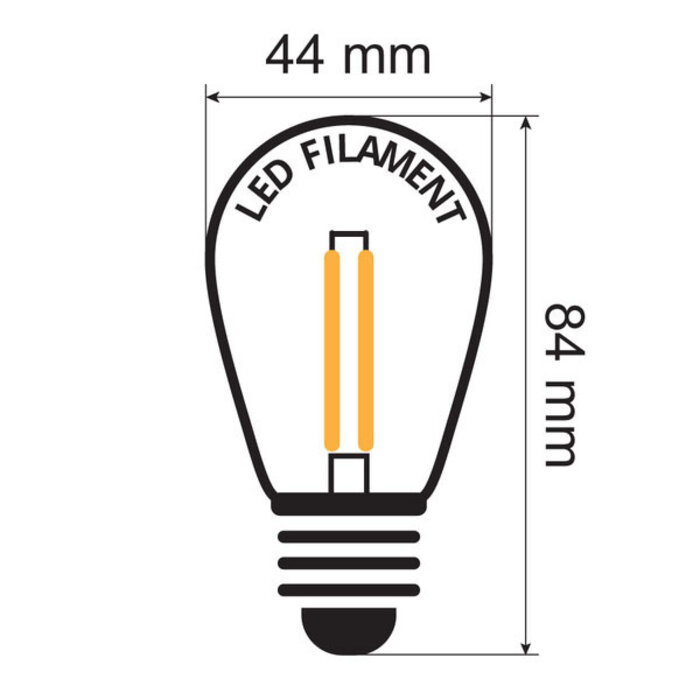 Lichterkette Glühbirne mit Doppelfilament - 2 Watt