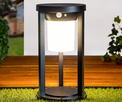 Moderne solar staande buitenlamp zwart met sensor - Chiara
