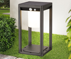 Moderne solar staande buitenlamp zwart met sensor - Kiran