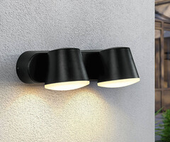 Moderne buitenwandlamp Marley 2-lichts - zwart
