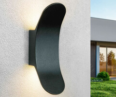 Design wandlamp buiten Stormy - zwart