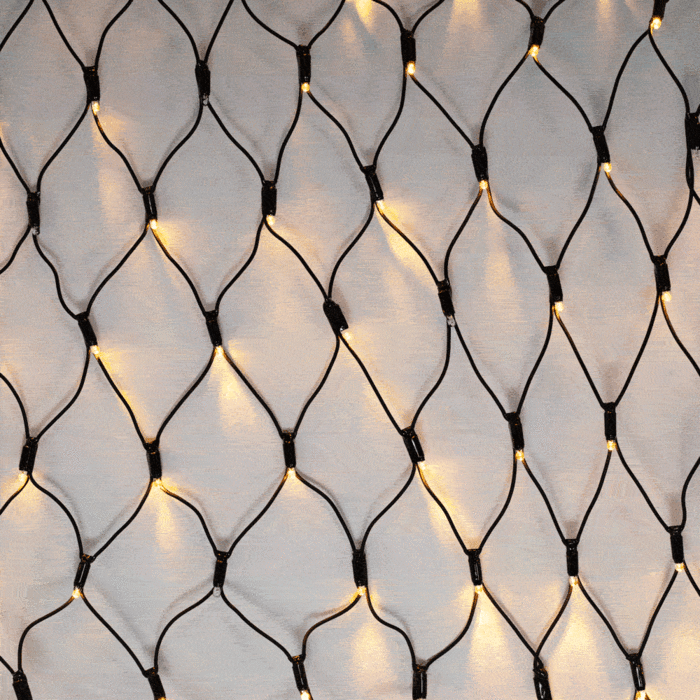 Koppelbare netverlichting | vanaf 2 m² | 200 LEDs | warm wit met twinkel | rubber
