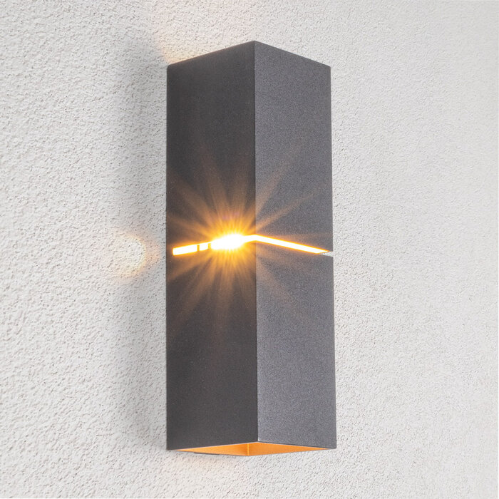Modern wall lamp black and gold - Zev