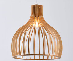 Landelijke hanglamp naturel hout – Hanoi