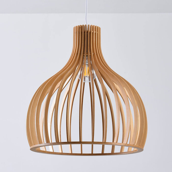 Landelijke hanglamp naturel hout – Hanoi