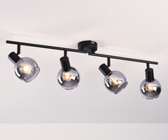 Plafondlamp met smoke glas, 4-lichts - Florida
