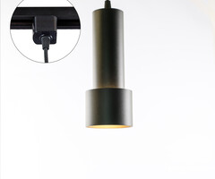 1-fase rail tube hanglamp Jim - zwart