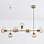 Design pendant lamp Hepta 7-light with amber glass