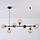 Design hanglamp Hepta 7-lichts met amber glazen bollen