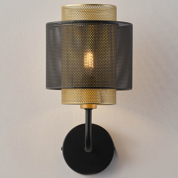 Wandlamp Mary - zwart met goud
