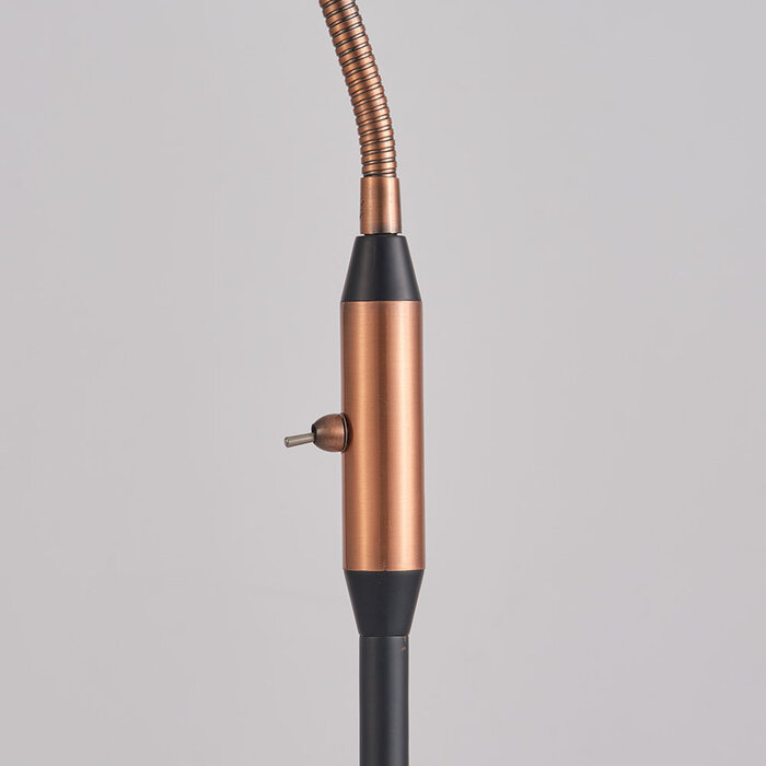 Industriële staande lamp koper - Allison