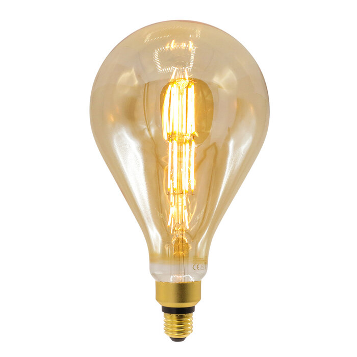 10W Doppeldecker-Glühlampe XXL, 2000K, Braunglas Ø160 - dimmbar