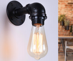 Wandlamp zwart met goud - Crane