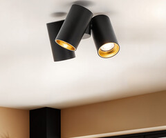 Design zwarte 3-lichts opbouwspot - Gus