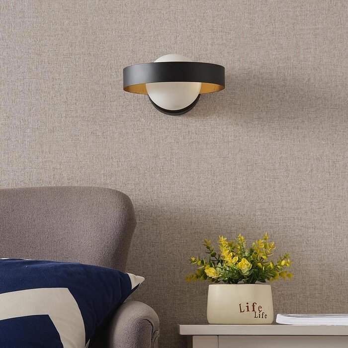 Wall light Carlos - black with gold