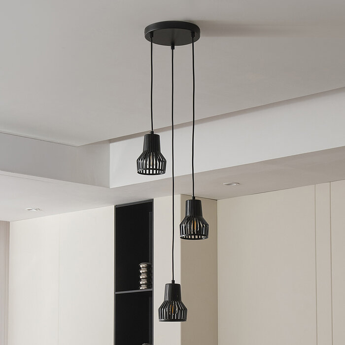 Industriële zwarte hanglamp - Hailey