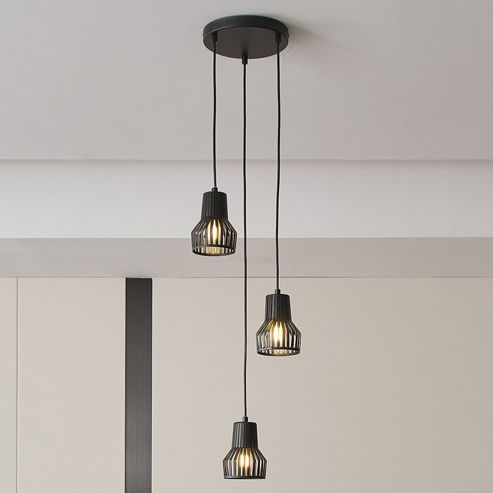 Industriële zwarte hanglamp - Hailey