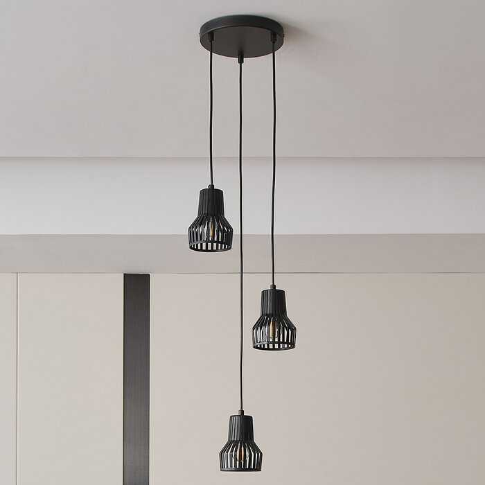 Industriële zwarte hanglamp - Hailey
