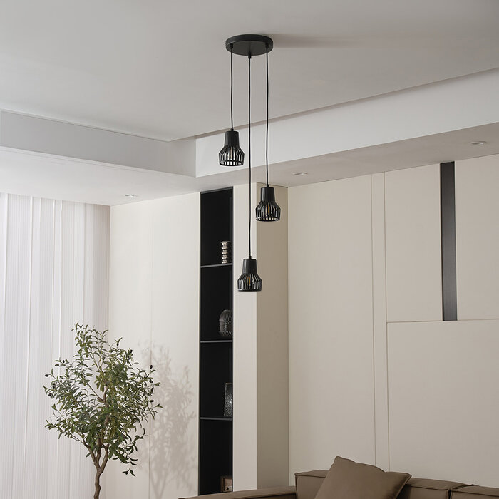 Industriële zwarte hanglamp - Hailey