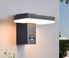 Wandlamp zwart met sensor - Roberto