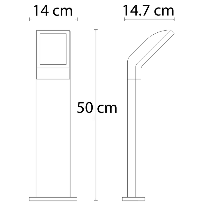 Zwarte staande buitenlamp Francesco, 50cm