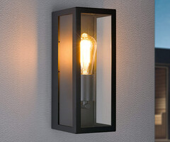 RVS moderne zwarte wandlamp met glas - Filippo
