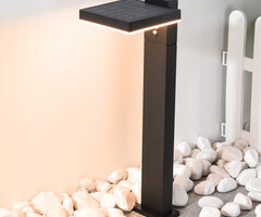 Zwarte staande solar buitenlamp met sensor Paulo , 50 cm