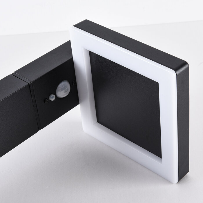 Zwarte staande solar buitenlamp met sensor Paulo , 50 cm