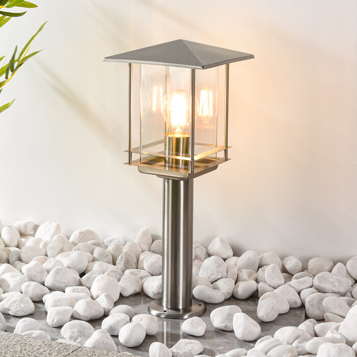 Klassieke buitenlamp Rocco RVS, 45 cm