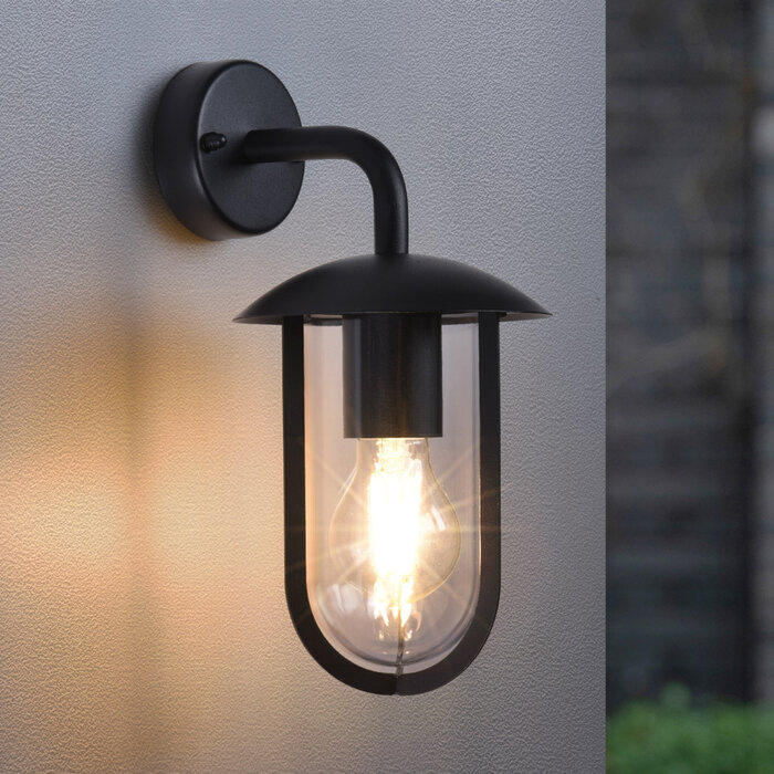 RVS landelijke buitenlamp Davide - zwart