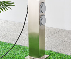 RVS tuinpaal met stopcontact - Fabrizio