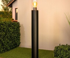 RVS staande buitenlamp  Stella zwart, 80 cm