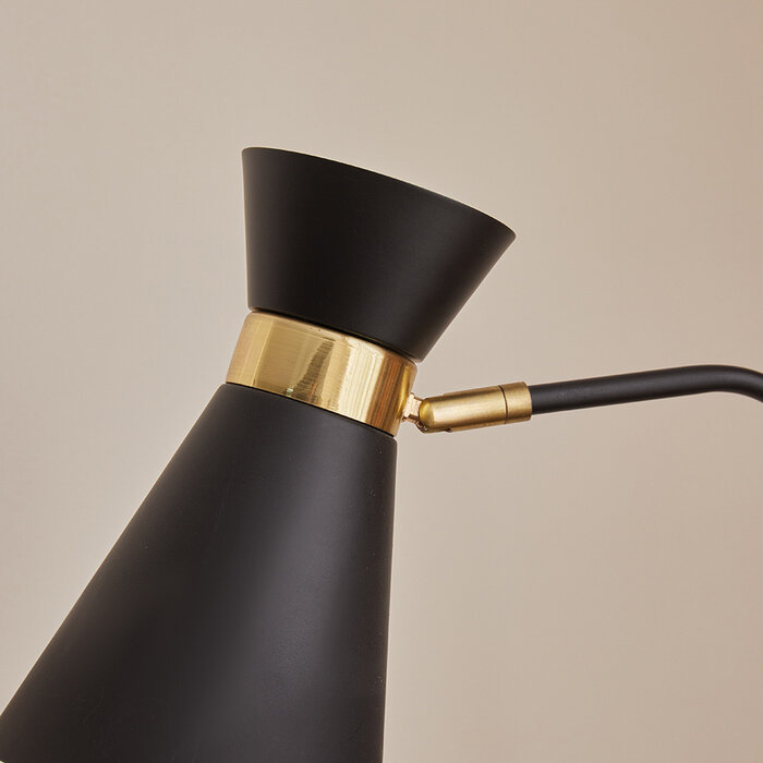 Vloerlamp zwart met goud - Alyssa