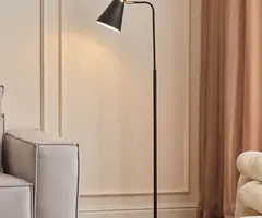 Vloerlamp zwart met goud - Alyssa