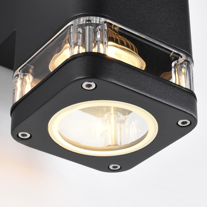 Moderne vierkante wandlamp Marino, zwart